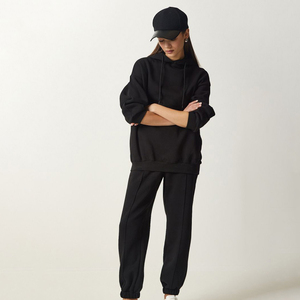 ชุดกีฬาผ้าฝ้ายโพลีเอสเตอร์แขนยาวสำหรับผู้หญิงชุดวอร์มลำลองผ้าคอตตอนโพลีเอสเตอร์ไซส์พิเศษ - Product Image 5