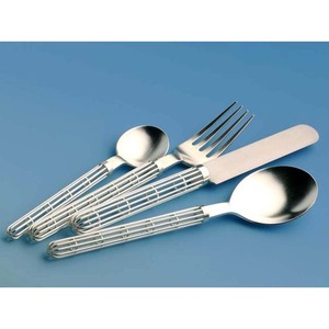 Vaisselle forgée à la main résistante Poignées nouées Ensemble de couverts en métal Couverts Argent fini pour la maison Hôtel et restaurants Utilisation - Product Image 3