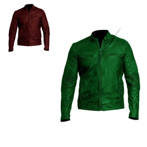 Veste d'hiver en toile vieillie à col montant pour homme - Product Image 1