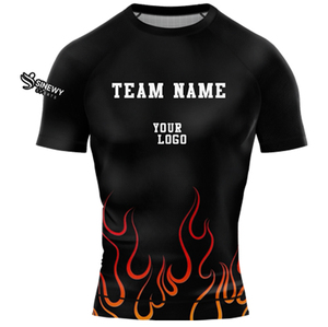 Custom Stretch Front manga corta Rashguard Surf MMA BJJ camisa de compresión sublimada ligera transpirable - Product Image 6