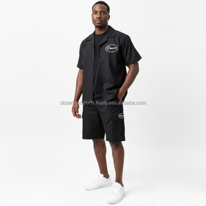 ชุดสูทสองชิ้นแบบกางเกงขายาวสำหรับผู้ชาย OEM รับผลิตตามแบบ พร้อมสกรีนโลโก้ ผ้าฝ้าย สตรีทแวร์ ระบายอากาศ แห้งเร็ว สำหรับฤดูร้อน เนื้อผ้าหนา - Product Image 1