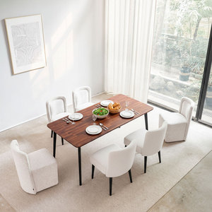 Mesa de Comedor Rectangular de Diseño Industrial 160x80cm de Madera de Acacia con Patas de Hierro, Requiere Ensamblaje BA68169 - Product Image 2