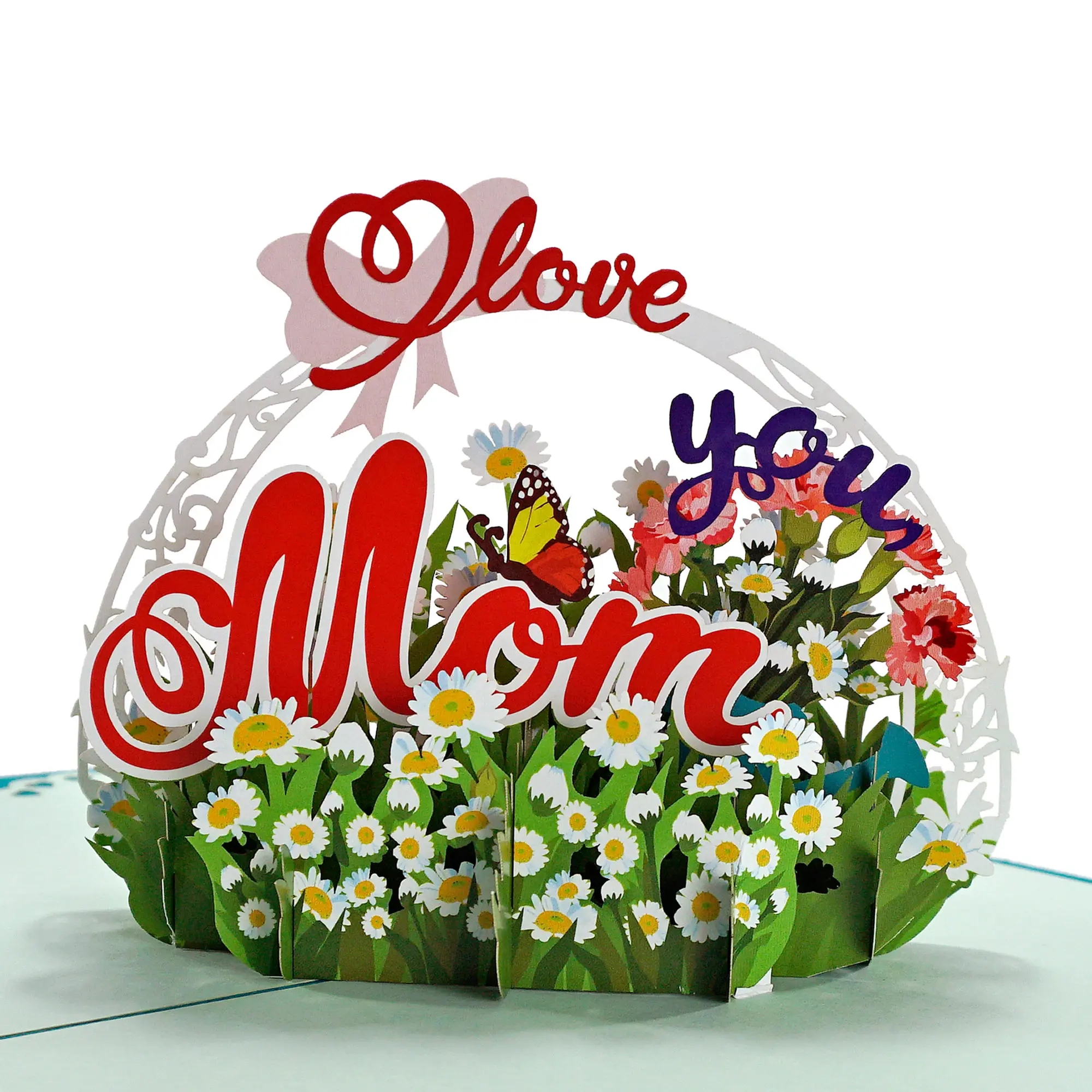 母の日フラワー3Dポップアップグリーティングカードギフトでお母さんに感謝の手紙Love You Mom