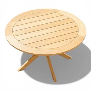 Meubles d'extérieur modernes Table ronde en teck massif Table de salle à manger de luxe pour jardin et patio avec base à pattes d'araignée pour hôtel et villa - Product Image 3