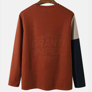 เสื้อยืดคอกลมแขนยาวทรงเท่สำหรับผู้ชาย ผ้าฝ้าย 100% เป็นมิตรกับสิ่งแวดล้อม ระบายอากาศได้ดี แฟชั่นลำลองสไตล์สตรีทแวร์ - Product Image 2