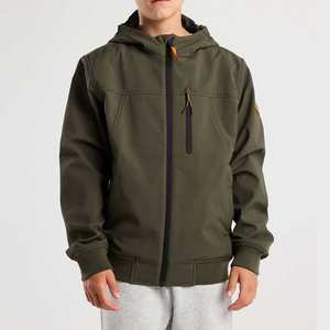 Veste Softshell décontractée d'hiver coupe-vent style streetwear, fermeture éclair en toile, vêtement d'extérieur imperméable et respirant, logos personnalisés - Product Image 5