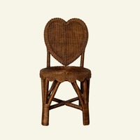 Nouveauté : Chaise en rotin The Heart, fauteuil d'appoint en osier fait main, mobilier en rotin naturel romantique pour salon, café, jardin