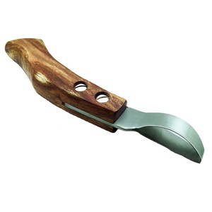 Couteau à sabots en acier inoxydable de 7,5 pouces, manche en bois, outil vétérinaire professionnel réutilisable pour la coupe des sabots de cheval - Product Image 1