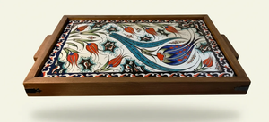 Plateau de service en bois massif écologique, artisanal, style classique, plateau en bois pour servir les aliments, cuisine, salle à manger, mariage, hôtel - Product Image 2