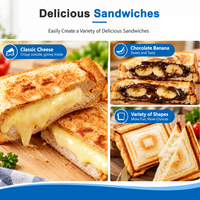 Machine à sandwichs et gaufres professionnelle à commande numérique, modèles à tête simple et double, surface antiadhésive