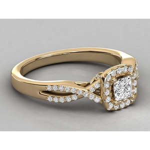 Bague solitaire en or 18 carats pour femmes, diamant brillant cultivé en laboratoire - Product Image 1