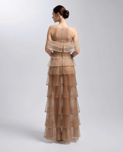 Robe de soirée en maille à plusieurs niveaux flatteur et gracieux personnalisable OEM/ODM fabriqué au Vietnam - Product Image 2