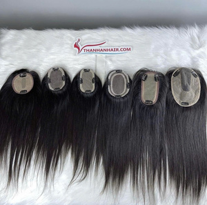 Nuevo producto Topper Natural recto negro Cierre de cabello humano sin procesar extremos dobles dibujados de Vietnam - Product Image 4