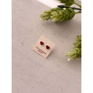 Pendientes de Corazón Modernos Estilo Zuni de Plata de Ley y Coral con Perla de Zirconia y Diamante para Regalo de Fiesta Hechos de Aleación de Latón - Product Image 3