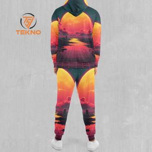 Cómodo chándal de sublimación para hombres diseñado para gimnasio deportivo o viajes con tela estampada suave, transpirable y duradera - Product Image 2