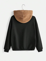 Sweat-shirt en fourrure polaire Sherpa avec logo personnalisé Meilleure qualité Sweat-shirts en fourrure pour hommes avec poche kangourou