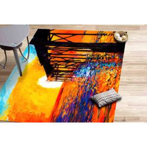 Alfombra Dock Sunset Landscape: Alfombra Decorativa Antideslizante de Estilo Costero, Alfombra de Chenilla - Product Image 3