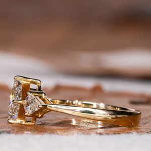 Anillo de Boda Vintage con Diamante Cultivado en Laboratorio CVD, Corte Princesa Brillante de 1.00ct, Chapado en Oro Blanco, Joyería de Alta Calidad al por Mayor - Product Image 2