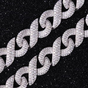 Custom 925 Silver Hiphop Link <b>Chain</b> VVS Moissanite IGI Certified <b>Gold</b> Plated Passes Diamond Tester Brilliant Cut Fine <b>Chain</b> - Product Image 5