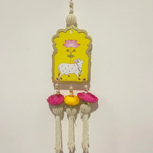 Lotus Cow Floral Wall Hanging Pichwai Art Eco-friendly Back School Halloween School Navidad Año Nuevo Diwali Año Nuevo chino - Product Image 2