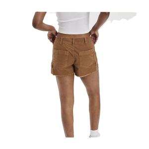 Shorts de mezclilla de cintura alta para mujer, estilo Paperbag, con dobladillo con vuelta, desgastados y rotos, 100% algodón, vintage, corte recto. - Product Image 1