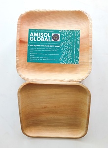Plato cuadrado poco profundo de 7 "de la mejor calidad: Hoja de areca ecológica y vajilla duradera para restaurante y uso doméstico - Product Image 2