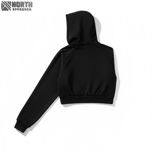 Personalizar las mujeres sudaderas con capucha de moda al por mayor de alta calidad recortada Sudadera con capucha Mujer 450 GSM - Product Image 3