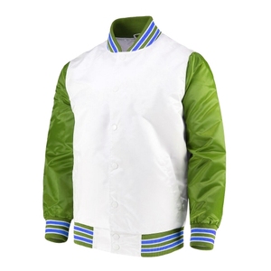 Vintage Satin Winter Casual Stand Solid Color Dyed Varsity Jacket Men Women Trendy Streetwear Baseball Bomber Custom Logo Coat - Product Image 2