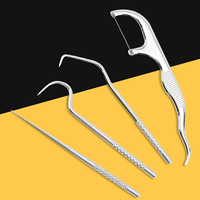 Cure-dents de poche, kit de médiators pour fil dentaire, outils allemands de nettoyage des dents en acier, cueilleurs de dents pour adultes, vente en gros