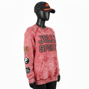 Sweat-shirt pour femmes Sun Fade Premium 320 GSM en molleton de coton brossé, texture lavée au soleil, logo brodé personnalisé, sweat-shirts basiques pour femmes - Product Image 5