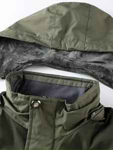 Veste coupe-vent pour homme, veste coupe-vent imperméable doublée en polaire, veste résistante aux intempéries - Product Image 3