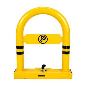 Poste de estacionamiento bloqueable de 50 cm y barrera plegable tipo U de acero para estacionamiento de coches (3 piezas) - Product Image 4