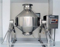 Pièces de contact en acier inoxydable pour mélangeur à double cône robuste avec chicanes à pales inclinées pour une décharge facile du matériau