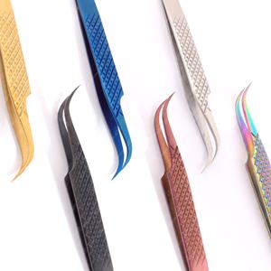 Pinzas para pestañas con punta de diamante de alta calidad, Plasma, acero inoxidable negro, venta al por mayor, uso de tensión ligera, Punta puntiaguda - Product Image 6