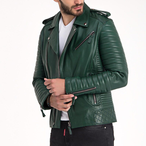 Veste bomber en cuir véritable pour homme, style motard, cuir de vachette de qualité supérieure, imperméable, écologique, séchage rapide, respirant, doublure en fausse fourrure - Product Image 3