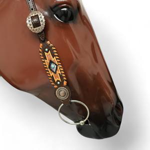 Exportateur indien Western têtière en cuir usiné à la main Ensemble de collier de poitrine en cuir de vachette véritable tressé OEM Ensemble de têtière de cheval - Product Image 5