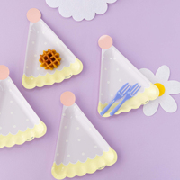 Ensemble d'assiettes en papier TC de 6 pouces, biodégradables, jetables, personnalisées, 6 assiettes + 6 fourchettes, plateau pour fête, certifié HACCP/ISO/NSF
