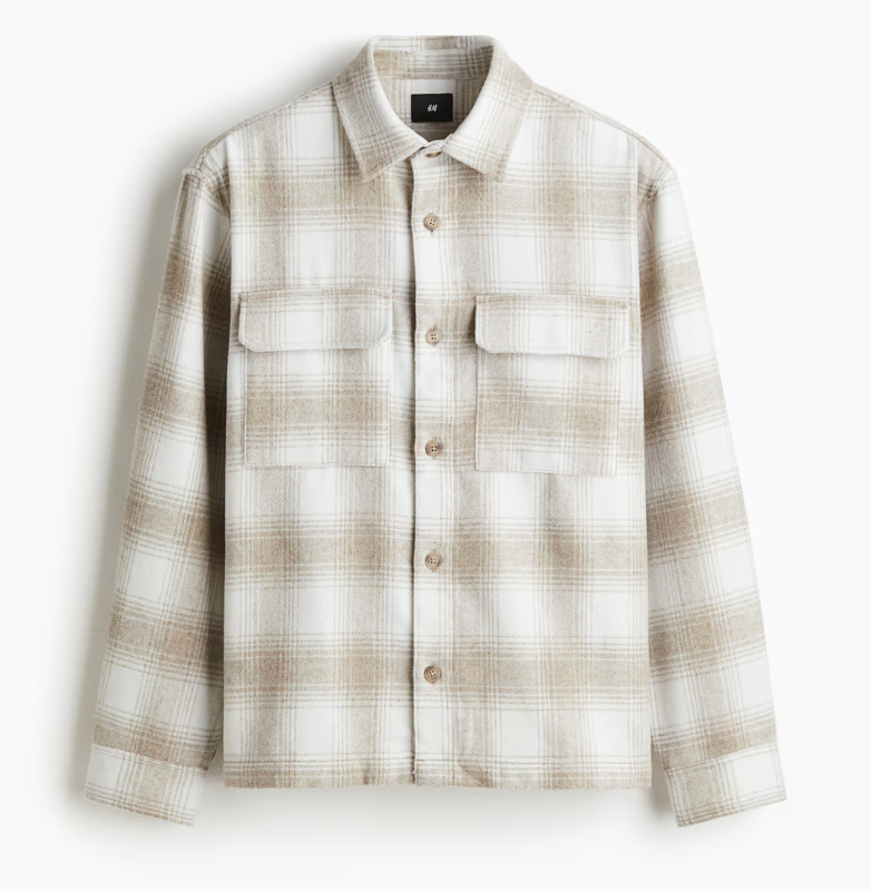 Beige/White checked