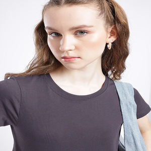New ROUND neck Crop <b>T</b>-<b>Shirt</b> for Women India Inspired Slim Fit Streetwear Breathable Anti-Pilling Feature Character Logo - Product Image 3