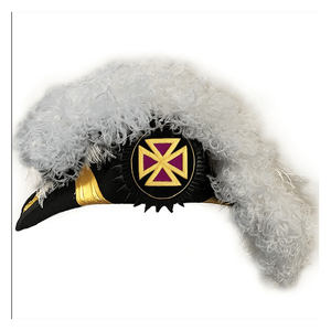 Chapeau de Chevalier Templier Ancien Grand Commandant, entièrement blanc avec plumes, durable et de la meilleure qualité - Product Image 1