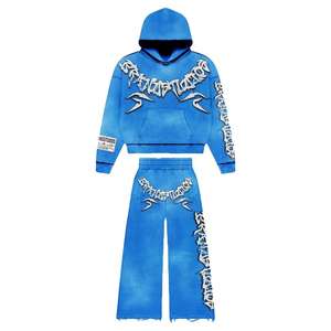 Nuevo Conjunto Deportivo de Invierno Transpirable de Alta Calidad, Talla Grande, Sudadera con Capucha y Pantalones Acampanados con Logotipo de Marca Personalizado - Product Image 5