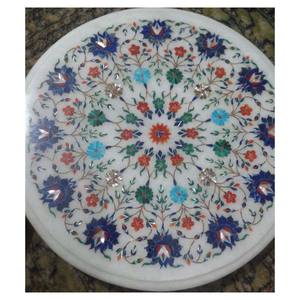 Incrustación de mármol blanco para mesa de comedor, piedra semipreciosa Natural de la mejor calidad, hecha a mano - Product Image 1