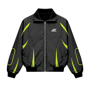 Custom Y2K Style Sporty Hooded <b>Men</b> Contrast Panel Reflective Loose Fit Embroidery Waterproof Windbreaker Streetwear <b>Jackets</b> - Product Image 5