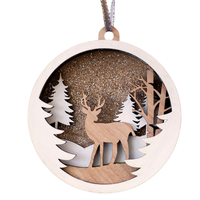 Ornement de maison en bois personnalisé, accessoires de noël, décorations, décoration en bois découpée au Laser
