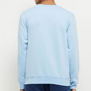 Sweat-shirt à col rond en coton polaire pour hommes, tenue décontractée et ample pour l'hiver, vêtements de rue, service OEM ODM, motif solide - Product Image 3