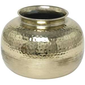 Sofisticado jarrón de metal de diseño antiguo para mesa Premium con diseño martillado, jarrón de metal de forma y tamaño personalizados - Product Image 1