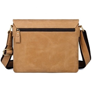 Men's Messenger Luxury <b>Laptop</b> Briefcase <b>Crossbody</b> Genuine Leather Zipper Closure Lightweight Shoulder Casual <b>Bag</b> Variety Colors - Product Image 2