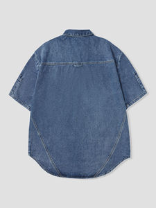 เสื้อเชิ้ตเดนิมผู้ชาย แขนยาว ผ้าบาง นุ่ม 100% ผ้าฝ้าย มีกระเป๋า ทรงเข้ารูป ยืดหยุ่นเล็กน้อย สไตล์ลำลอง เสื้อเชิ้ตเดนิมสั่งทำพิเศษสำหรับผู้ชาย - Product Image 5