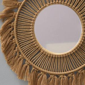 Espejo de pared de macramé más vendido para decoración del hogar y la sala de estar a precio barato de la India - Product Image 6