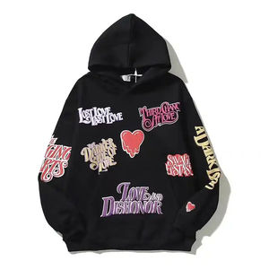 Venta al por mayor personalizado hombres sudaderas con capucha de diamantes de imitación DTG DTF sublimación impresión Streetwear sudadera polar OEM - Product Image 1